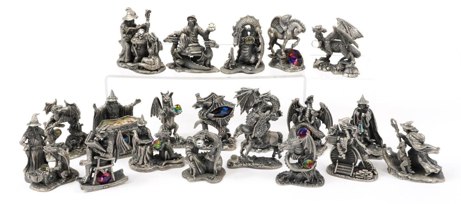 Twenty Myth & Magic pewter figures including Collector's Club and exhibition pieces, the largest 9.