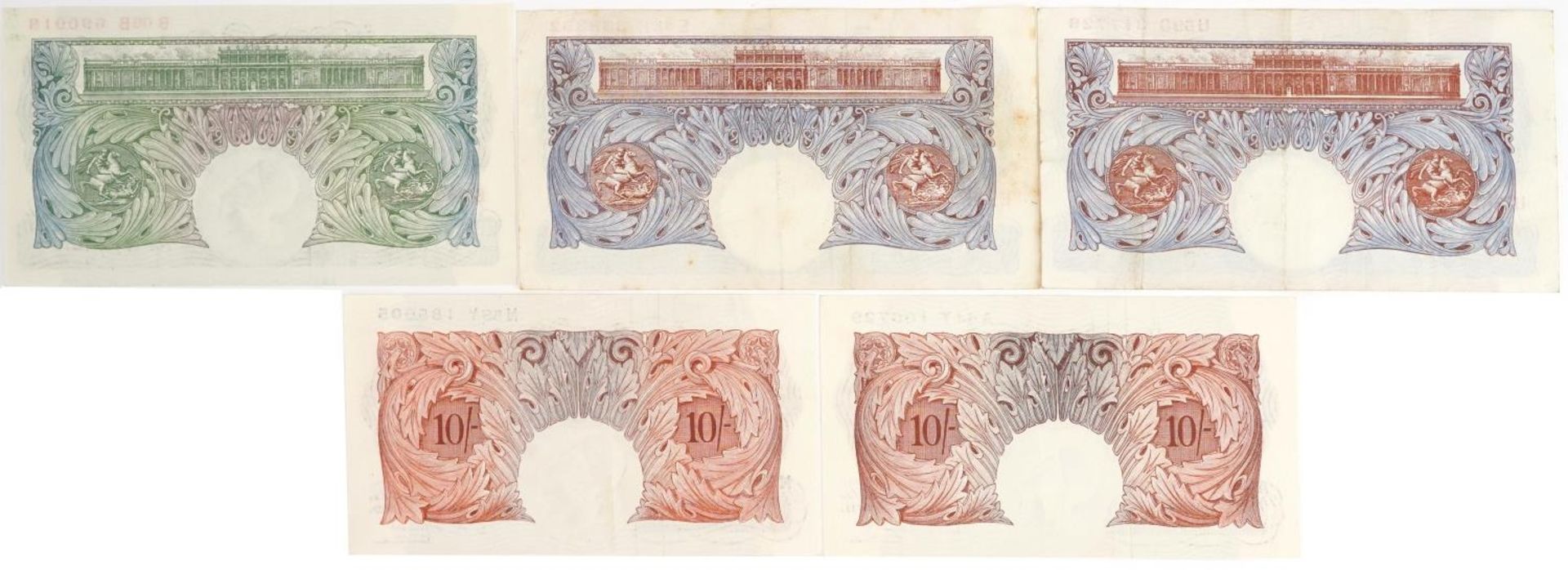 Four Bank of England banknotes including two K O Peppiatt Emergency one pounds and L K O'Brien ten - Image 3 of 3