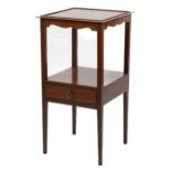 Georgian style mahogany nightstand with frieze drawer, 80cm H x 40cm W x 40cm D : For further