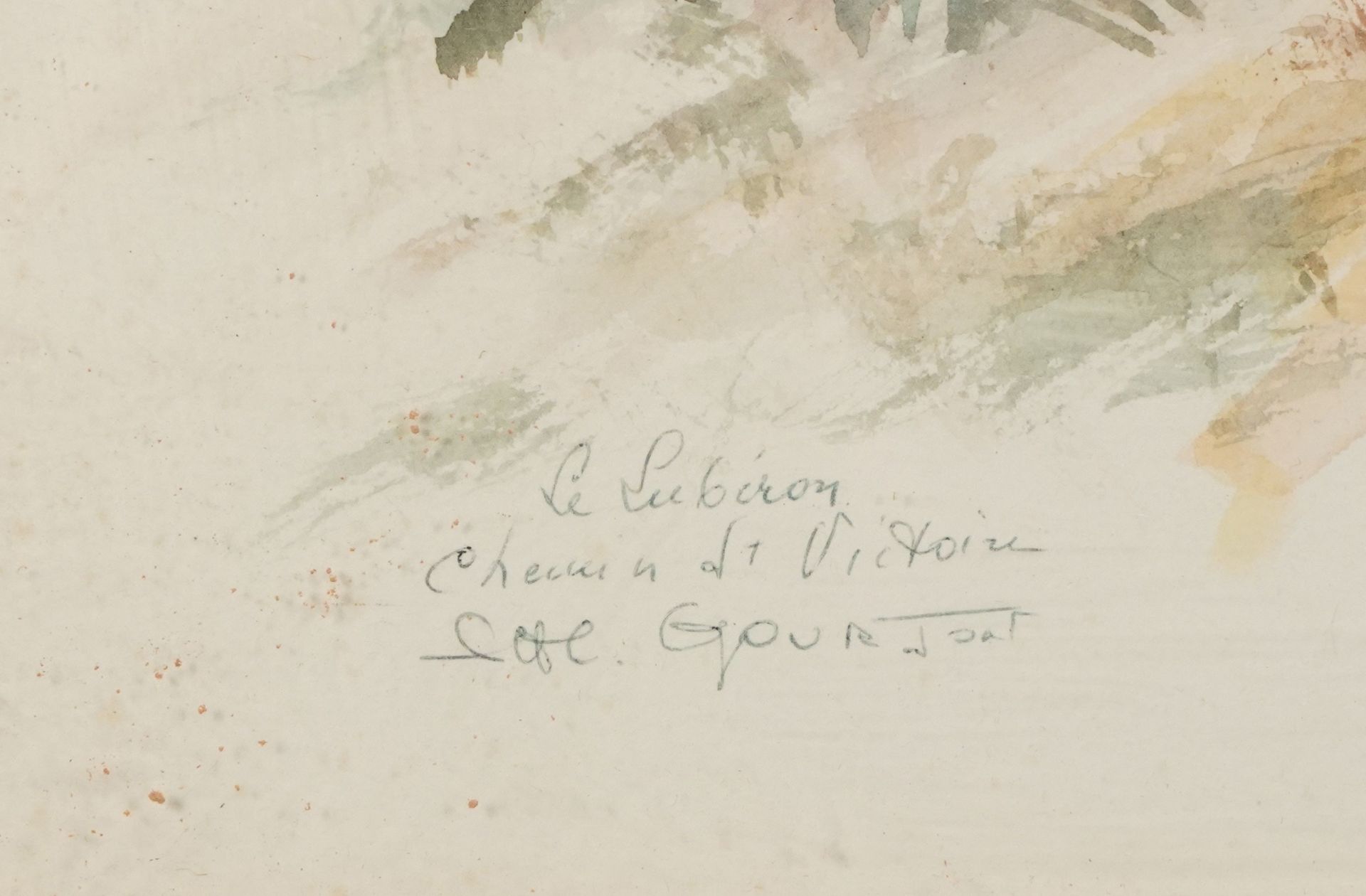 Stephane H C Gourjon - Windswept landscape, French Impressionist watercolour, indistinctly inscribed - Image 3 of 5