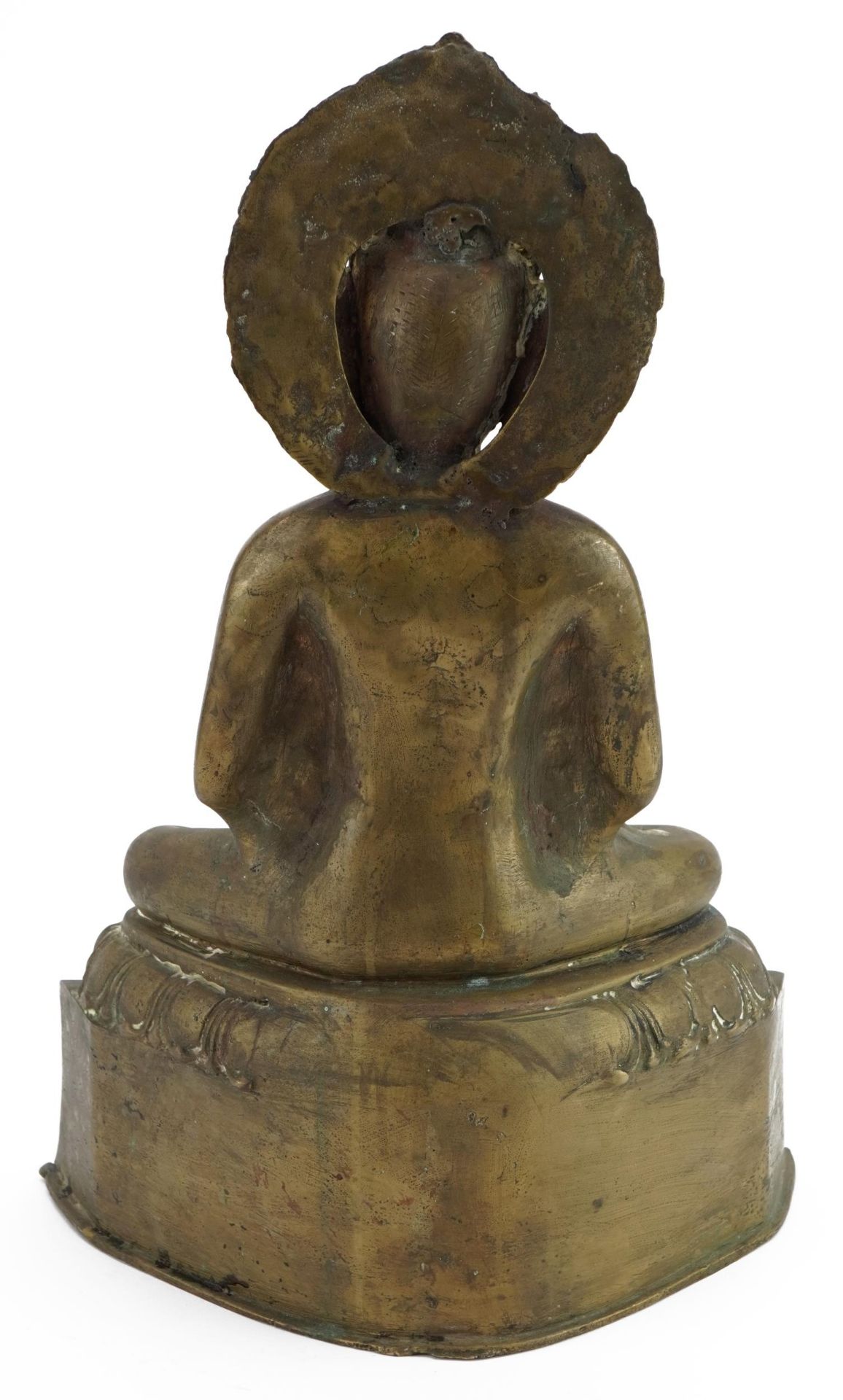 Large Chino Tibetan patinated bronze figure of Buddha, 36cm high : For further information on this - Image 2 of 3