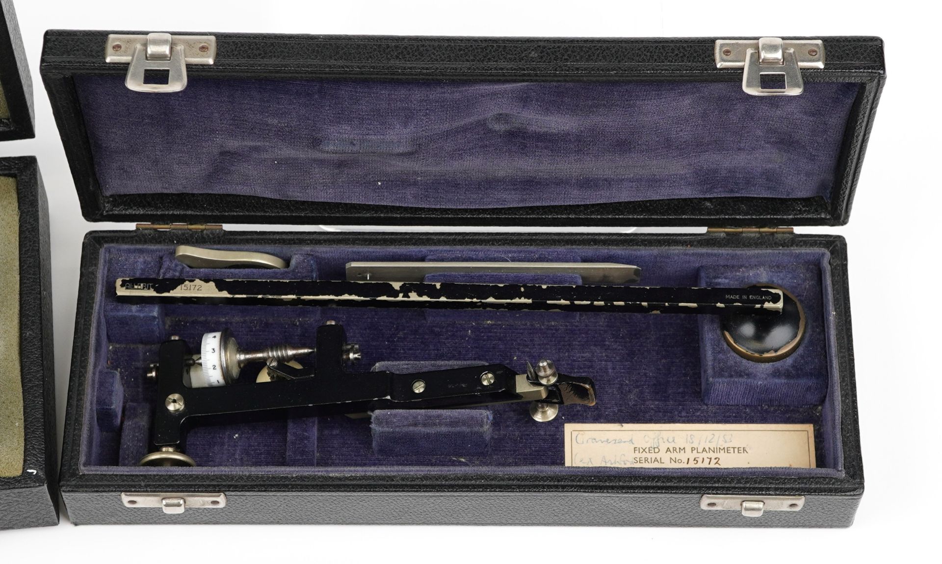 Allbrit, vintage planimeter 3208 pole wagon and a fixed arm planimeter serial no 15172, each with - Bild 3 aus 4