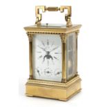 L'Epee, large French cased repeating carriage clock with moon phase and subsidiary dials, 17cm