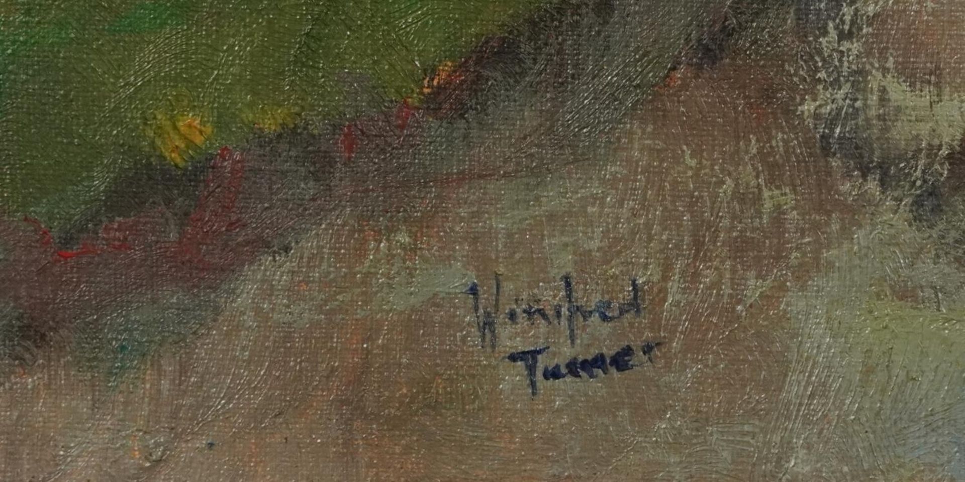 Winifred Turner - Low tide at Rye, Impressionist oil on canvas, details verso, mounted and framed, - Image 3 of 6