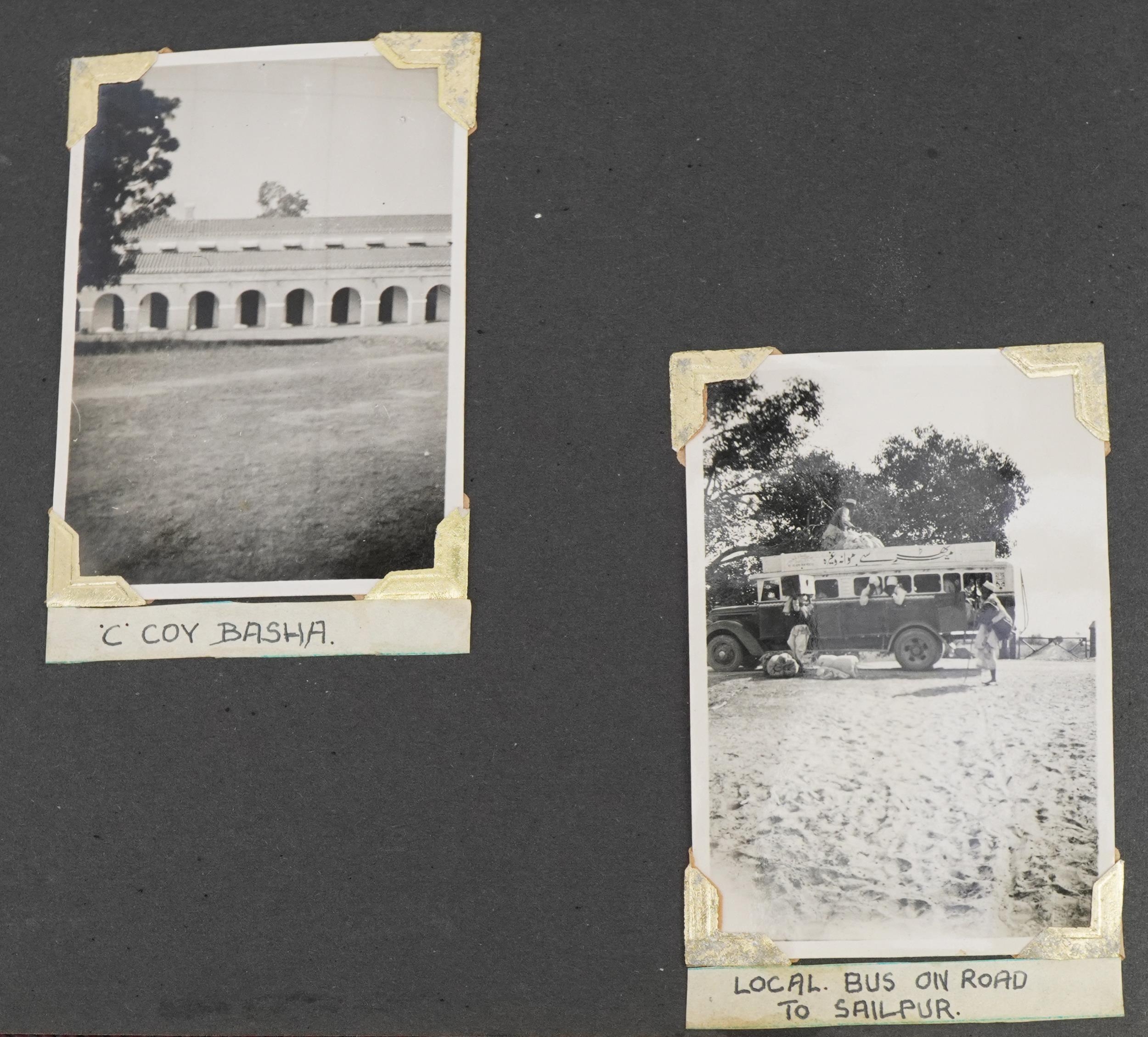 Military interest black and white photographs of India arranged in an album including native - Image 3 of 9