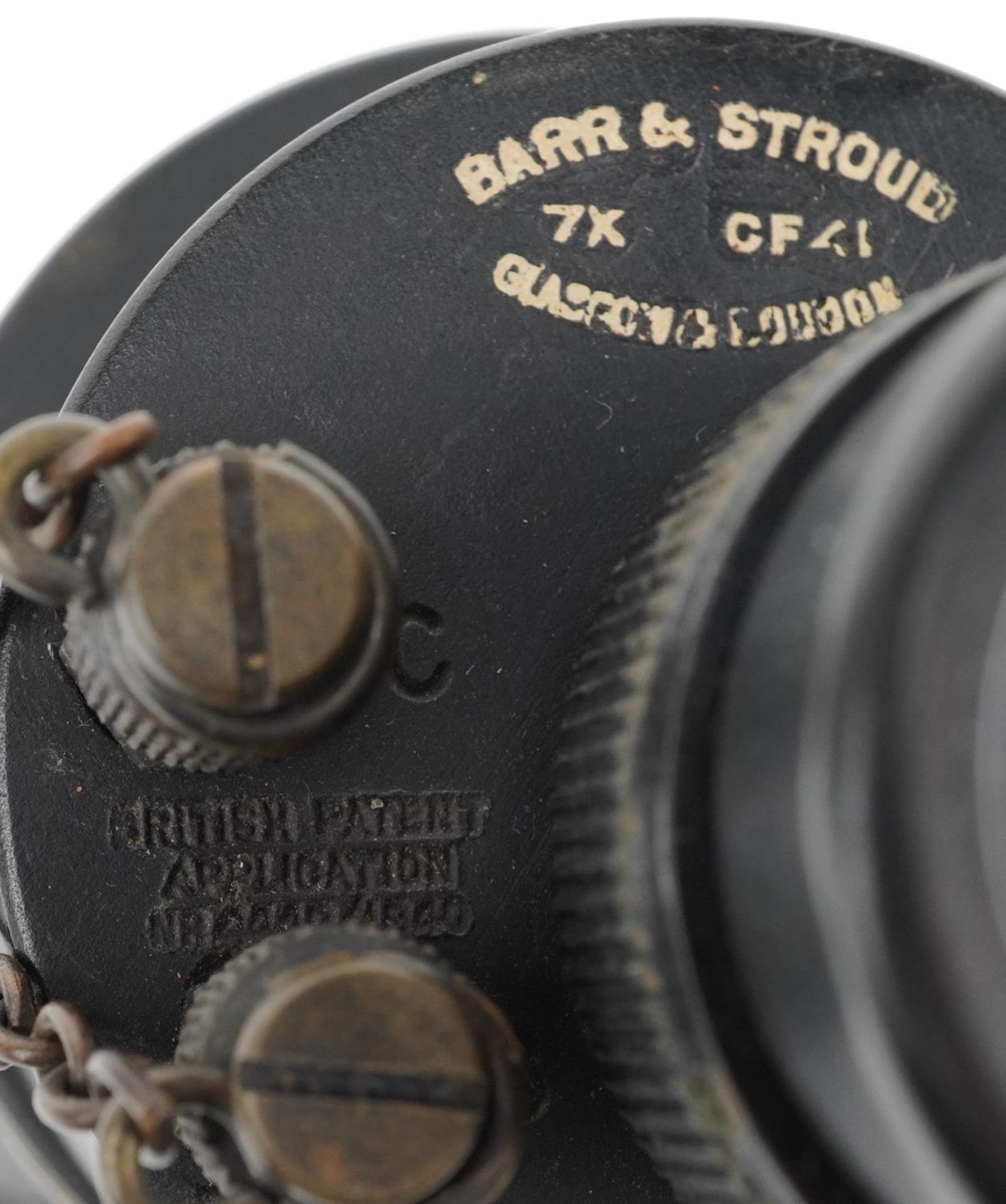 Barr & Stroud, pair of military issue 7 x binoculars with leather case numbered 1900A, serial number - Bild 4 aus 4