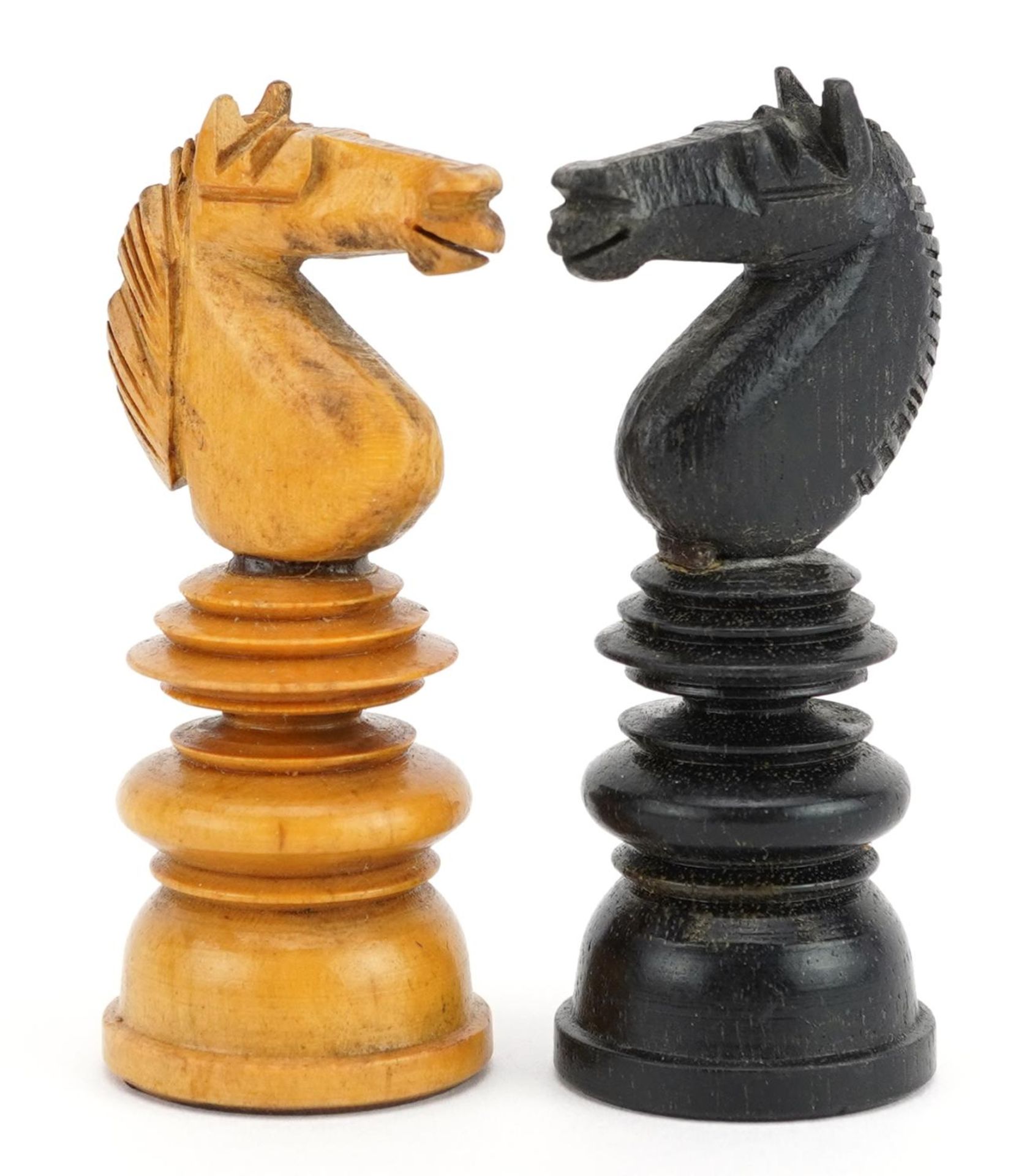 Manner of Jaques, boxwood and ebony Chessmen pattern part chess set, the largest pieces each 11cm - Image 4 of 6