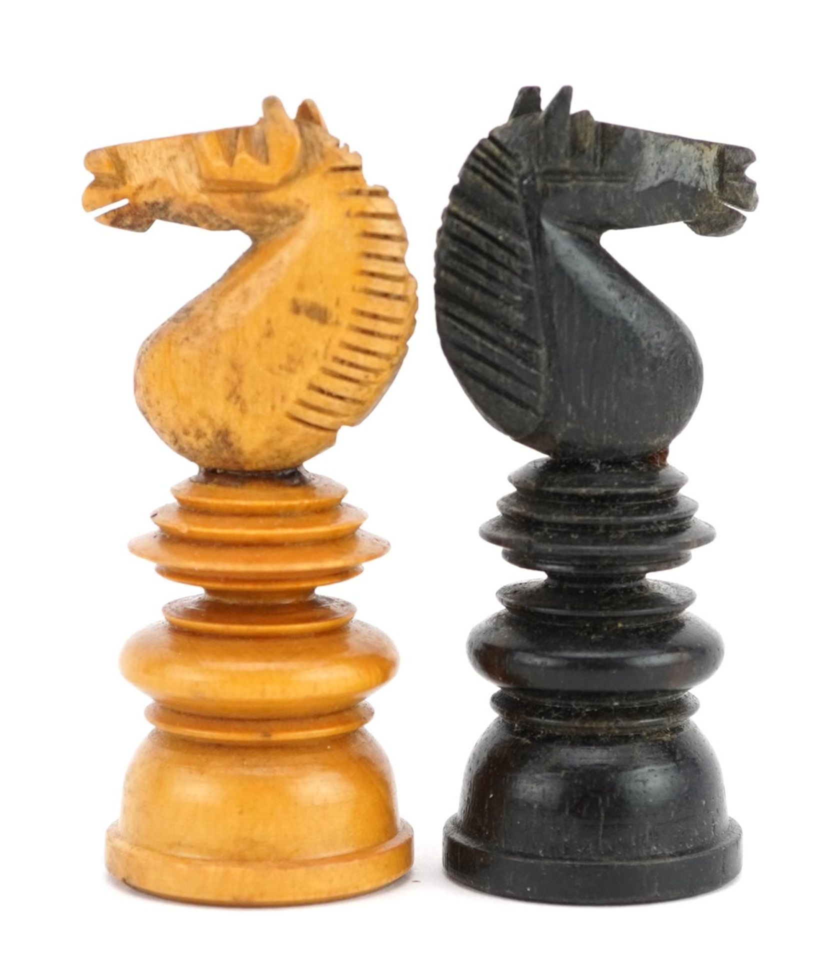 Manner of Jaques, boxwood and ebony Chessmen pattern part chess set, the largest pieces each 11cm - Image 5 of 6