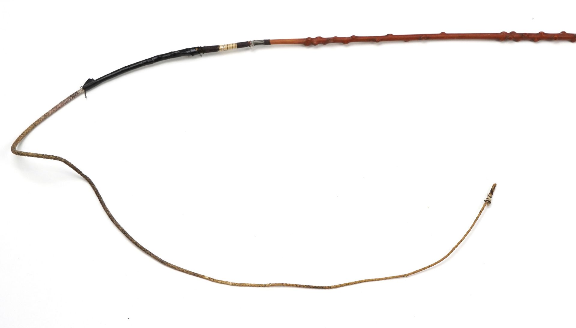 Vintage gnarled wood driving whip, 153cm in length : For further information on this lot please - Image 4 of 5