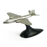 1950s English Electric Canberra chromed aeroplane desk ornament, 23cm in length : For further