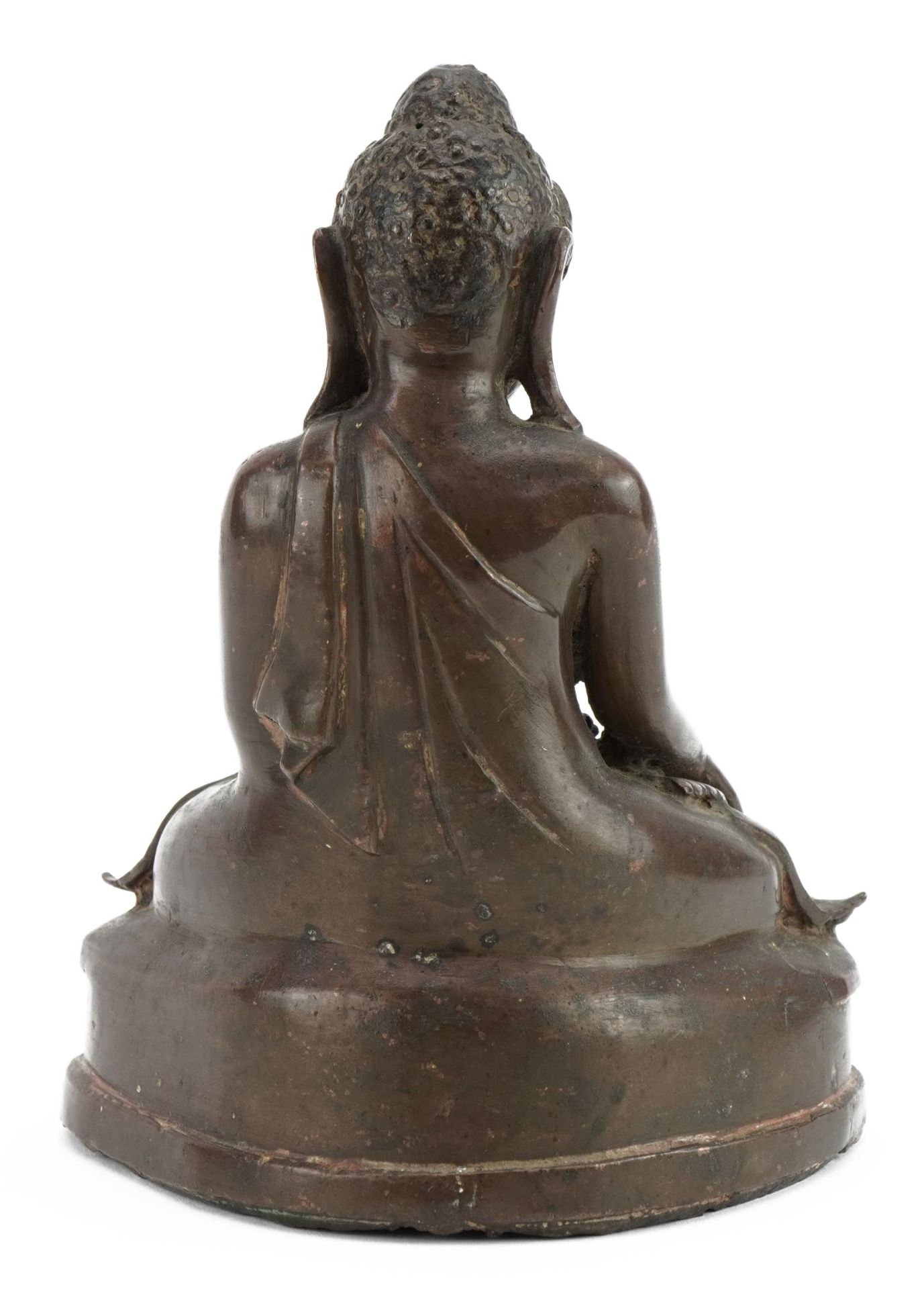 Chino Tibetan patinated bronze figure of Buddha, 16cm high : For further information on this lot - Image 2 of 3