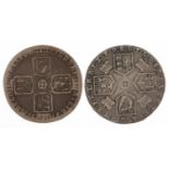 Two George II and later silver British shillings including 1787 : For further information on this