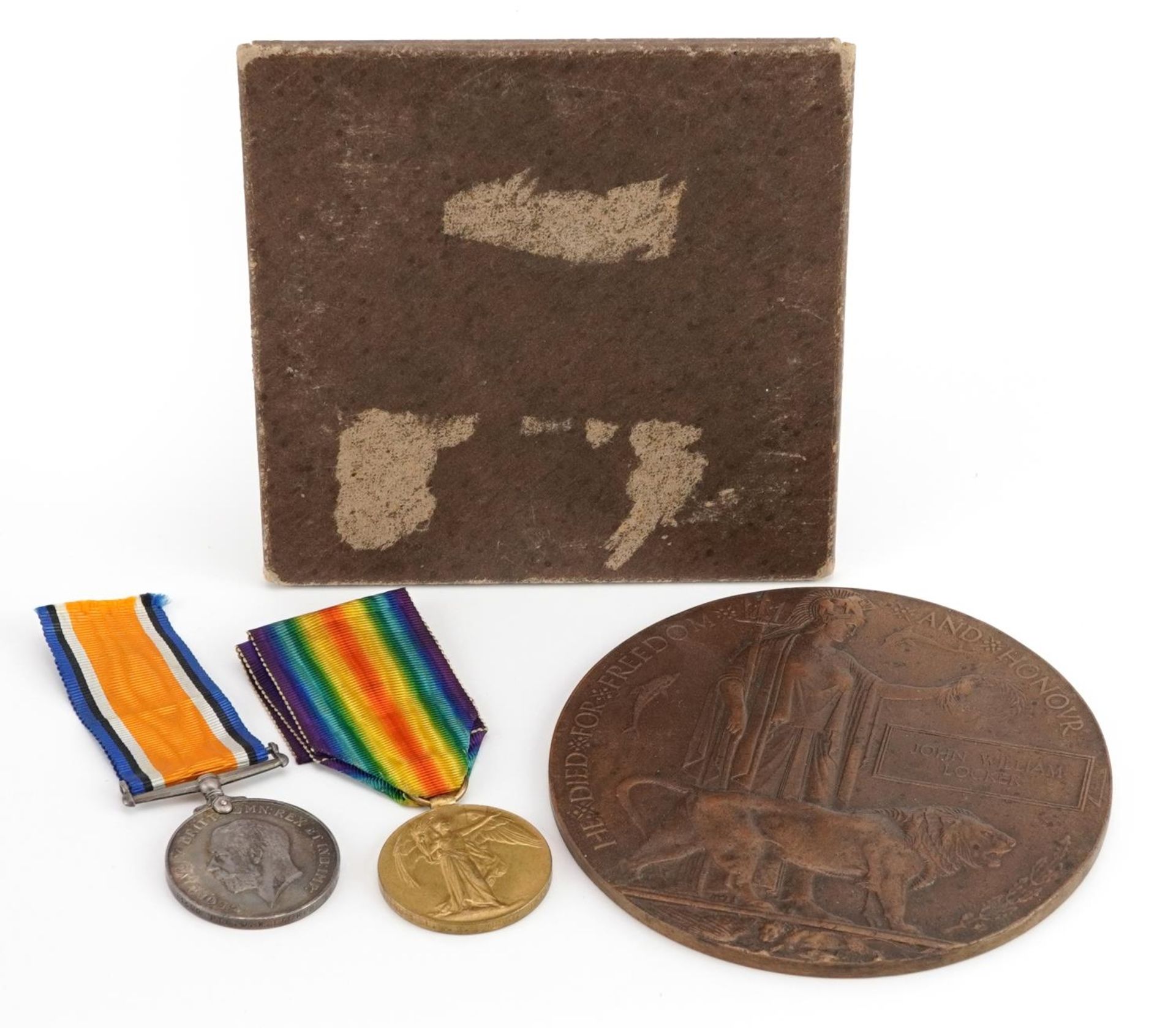 British military World War I medal group relating to Private John William Locker comprising