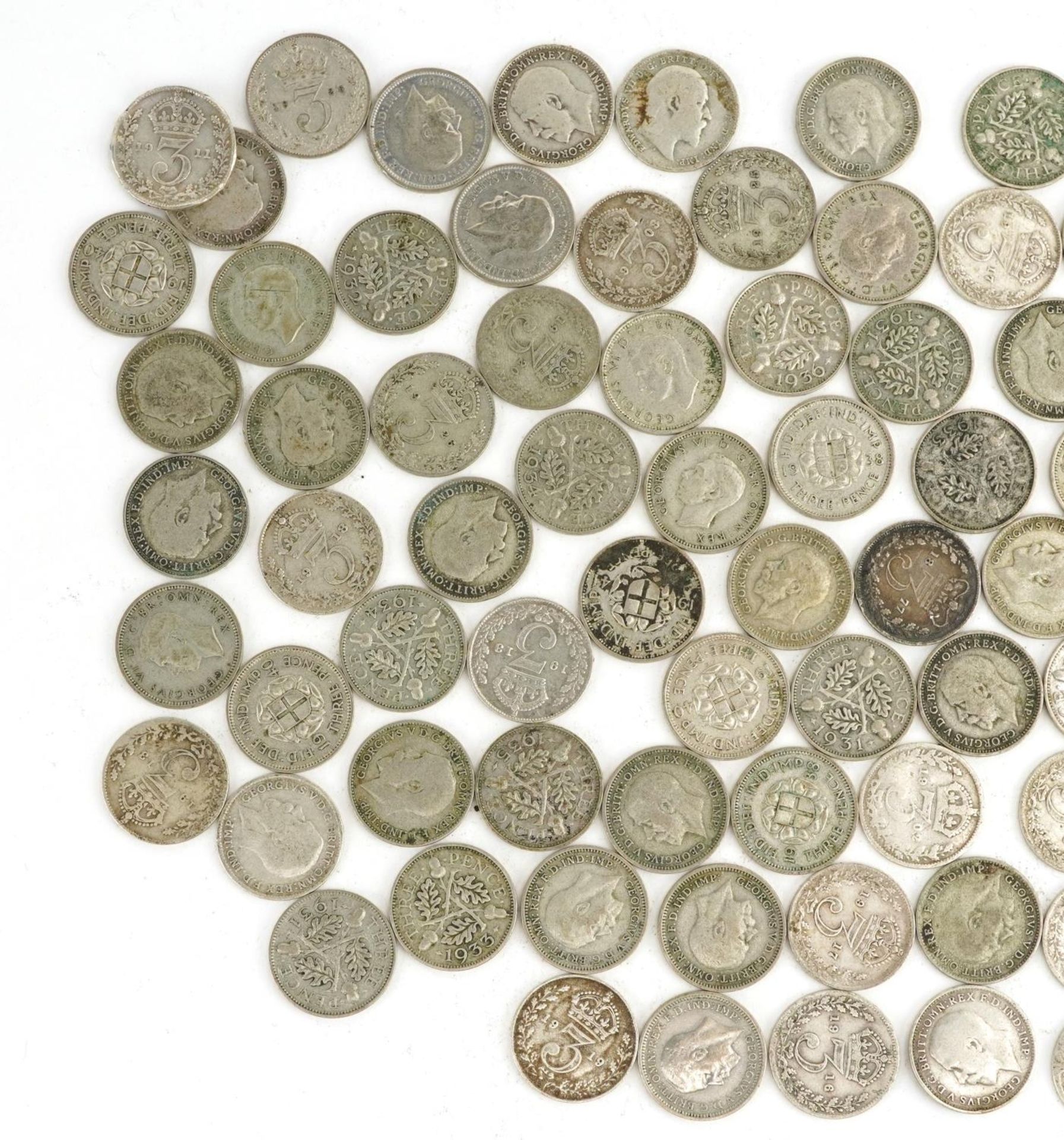 Collection of Victorian and later thrupenny bits, 155g : For further information on this lot - Image 2 of 3