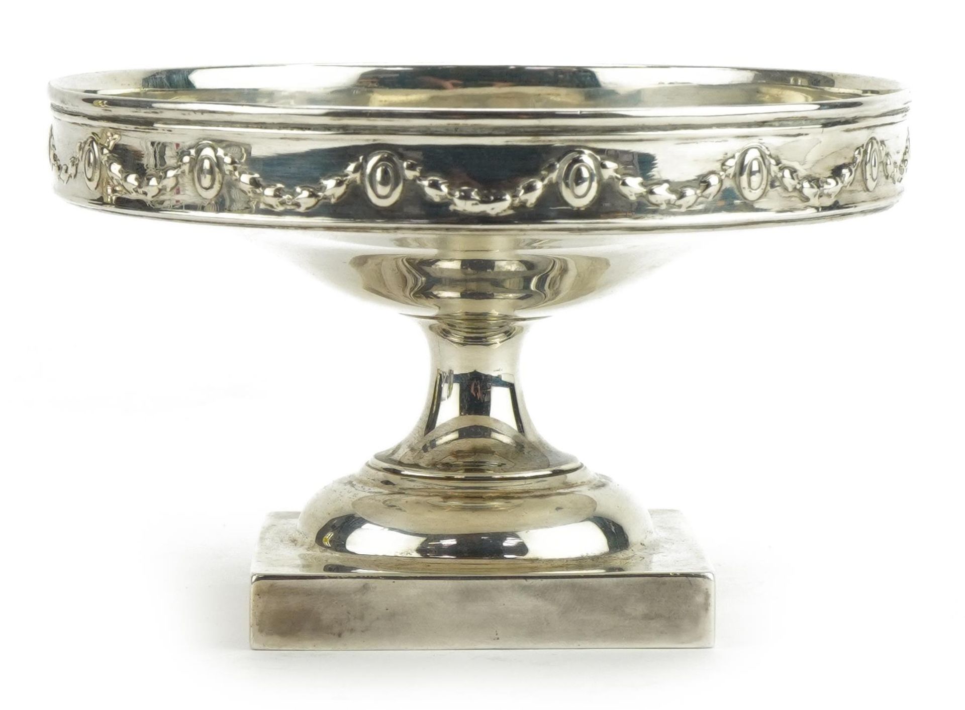 S Blanckensee & Son Ltd, Regency style pedestal dish decorated in relief with swags, Birmingham