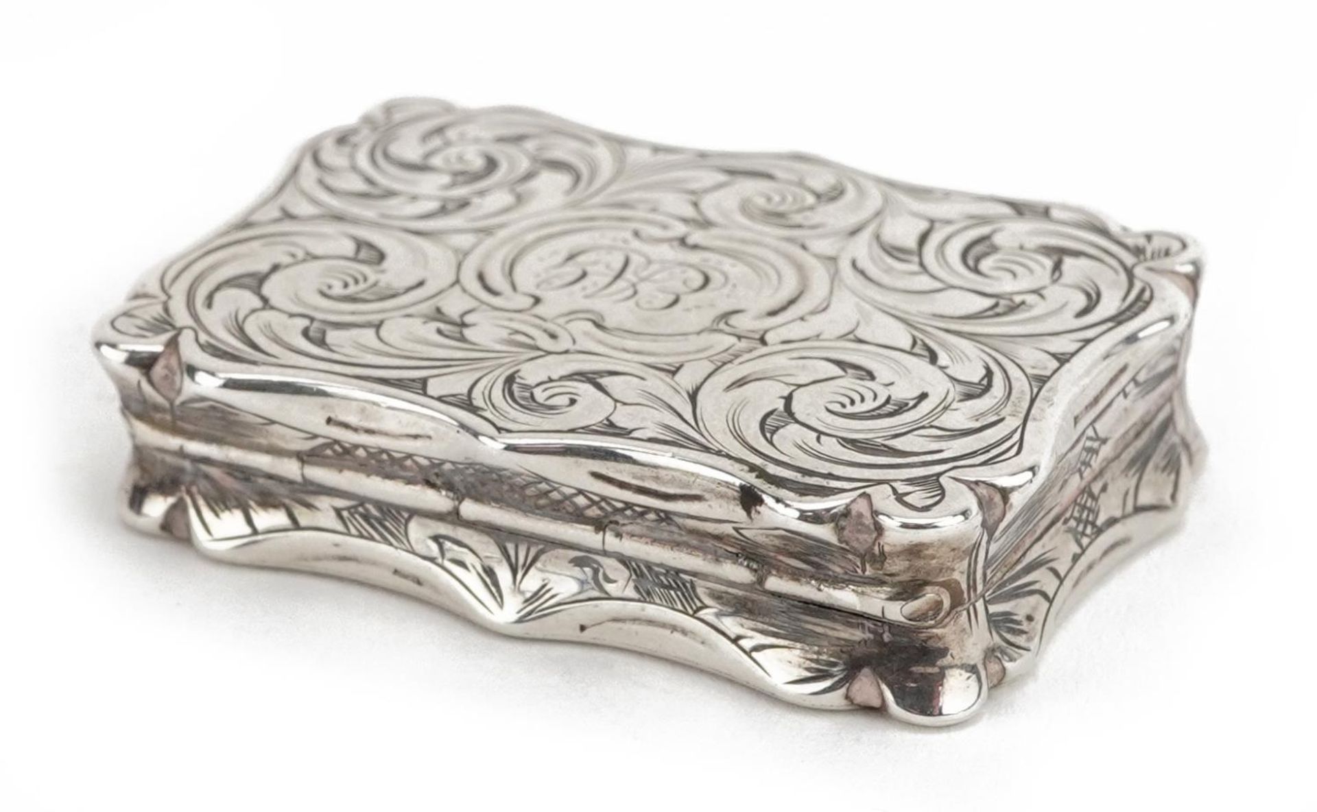 Nathaniel Mills, Victorian silver vinaigrette with gilt interior, Birmingham 1854, 3.7cm wide, 20.2g - Image 5 of 6