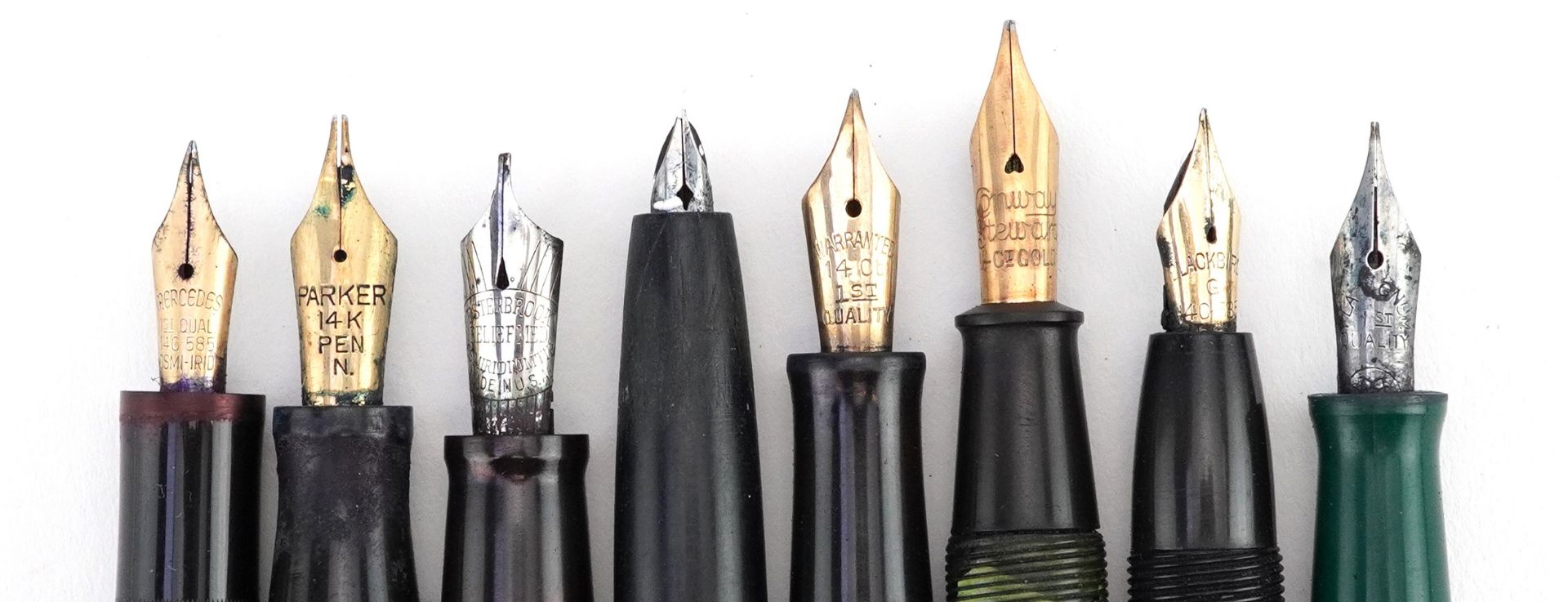 Nine vintage fountain pens, some with gold nibs, including Parker and Conway Steward : For further - Bild 4 aus 4