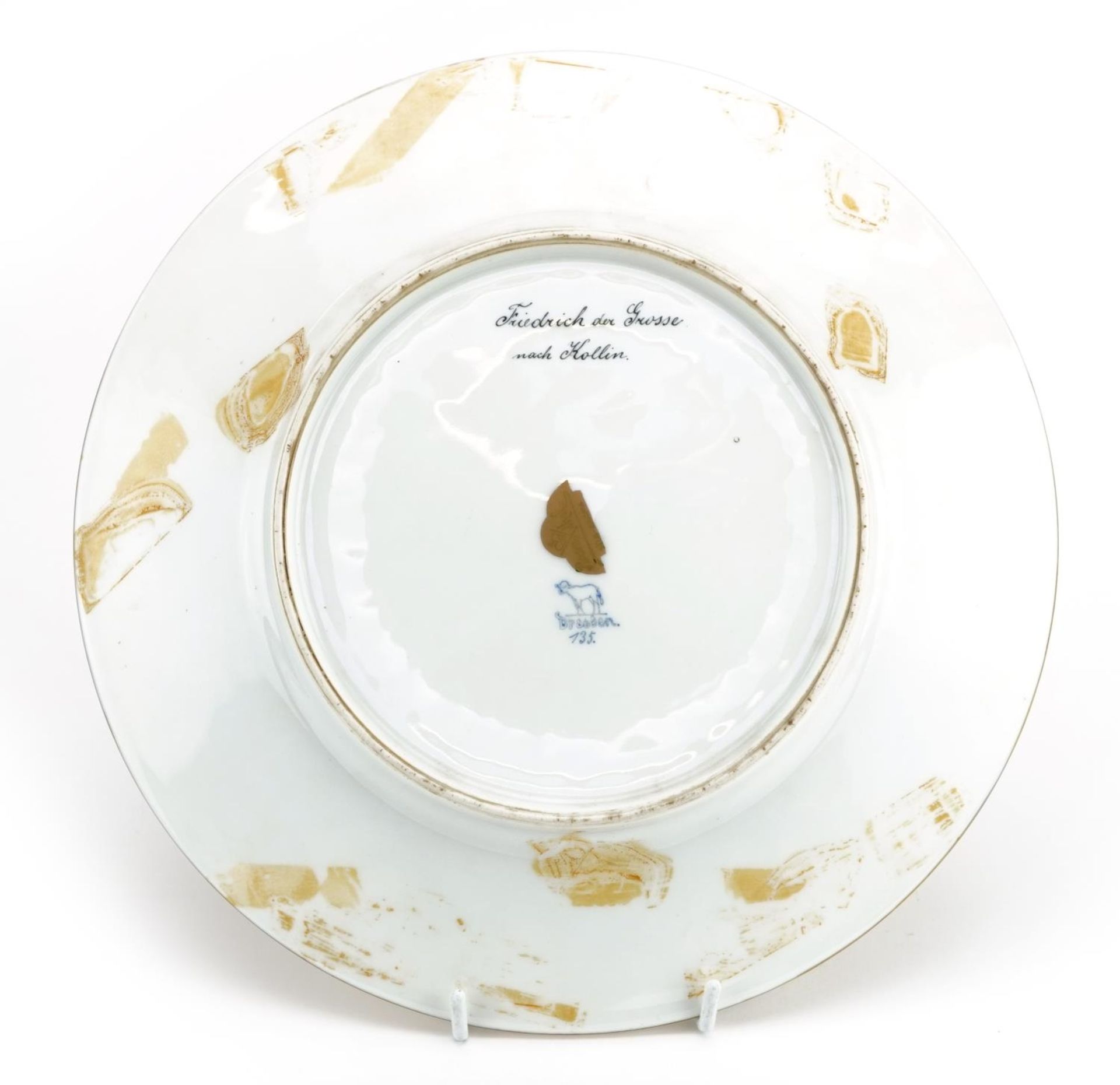 Rosenthal, German porcelain cabinet plate hand painted with a portrait of Frederick II after the - Image 2 of 3