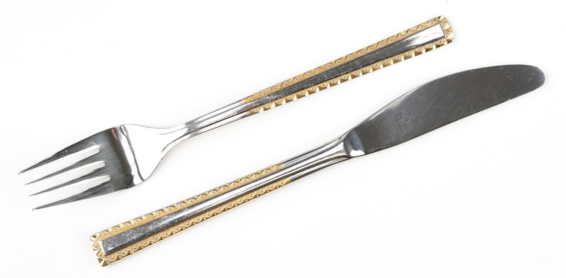 Bestecke Solingen canteen of gold plated chrome nickel steel cutlery, 44cm wide : For further - Image 4 of 7