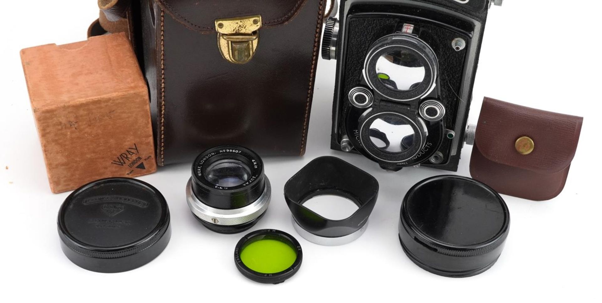 Microcord camera with leather case and Rollei lens cover and Vray of London lens : For further - Bild 2 aus 5