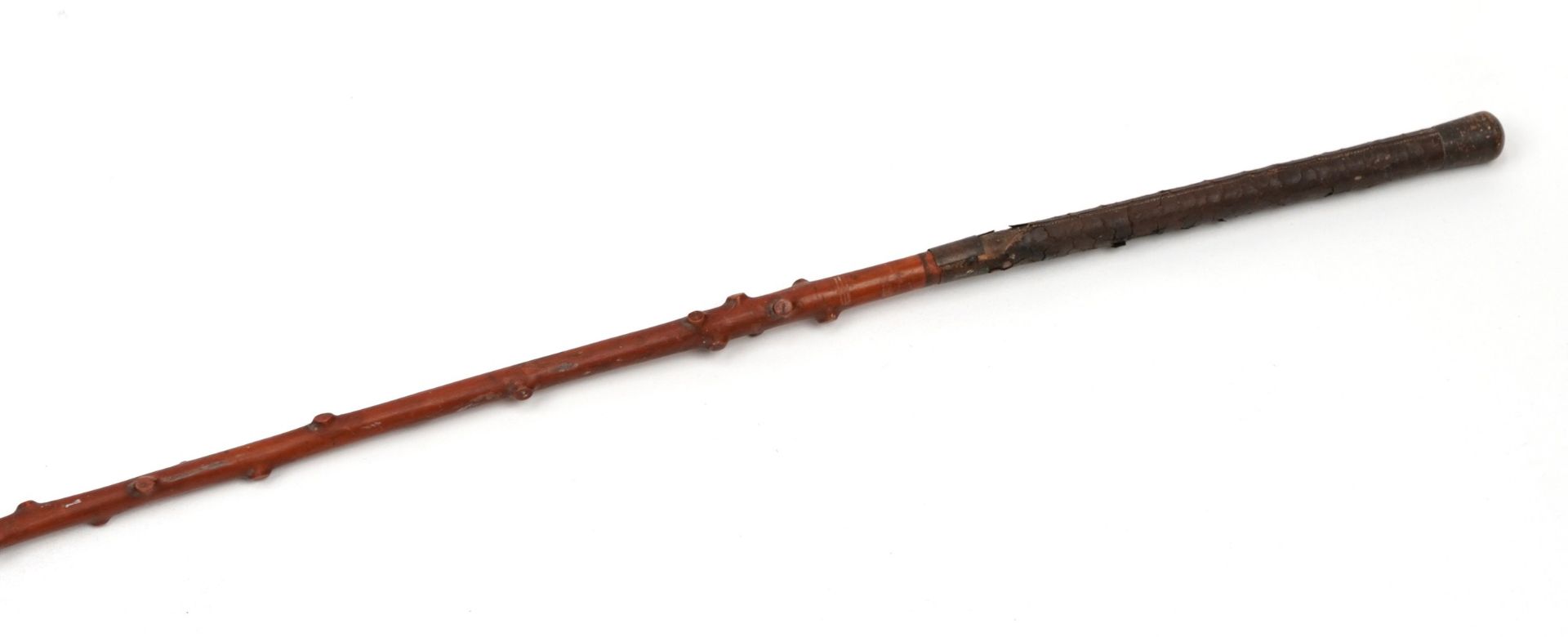 Vintage gnarled wood driving whip, 153cm in length : For further information on this lot please - Image 2 of 5