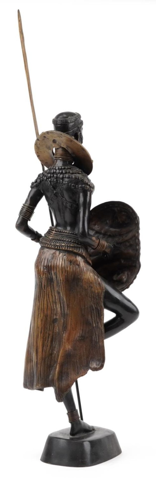 Large patinated study of a semi nude African tribeswoman, 83cm high : For further information on - Bild 3 aus 4