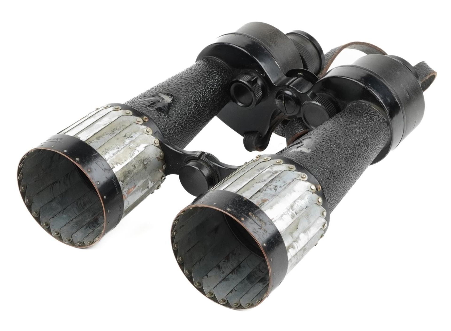 Barr & Stroud, pair of military issue 7 x binoculars with leather case numbered 1949, serial - Bild 2 aus 4