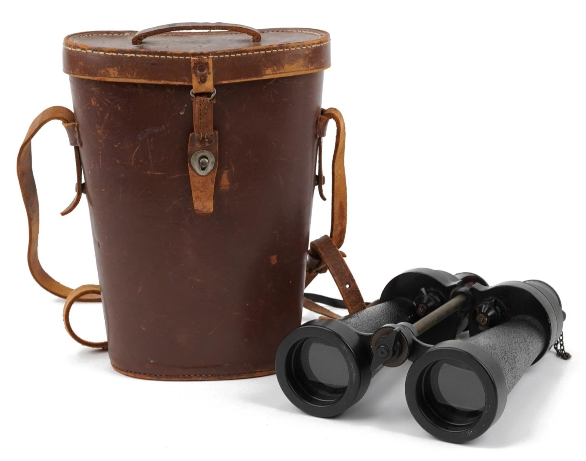 Barr & Stroud, pair of military issue 7 x binoculars with leather case numbered 1900A, serial number