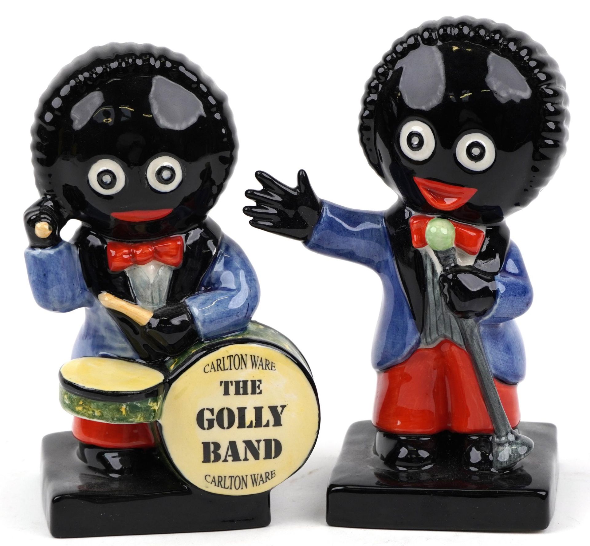 Two Carltonware Golly Band Musicians including Drummer and Singer limited edition 196/750, the