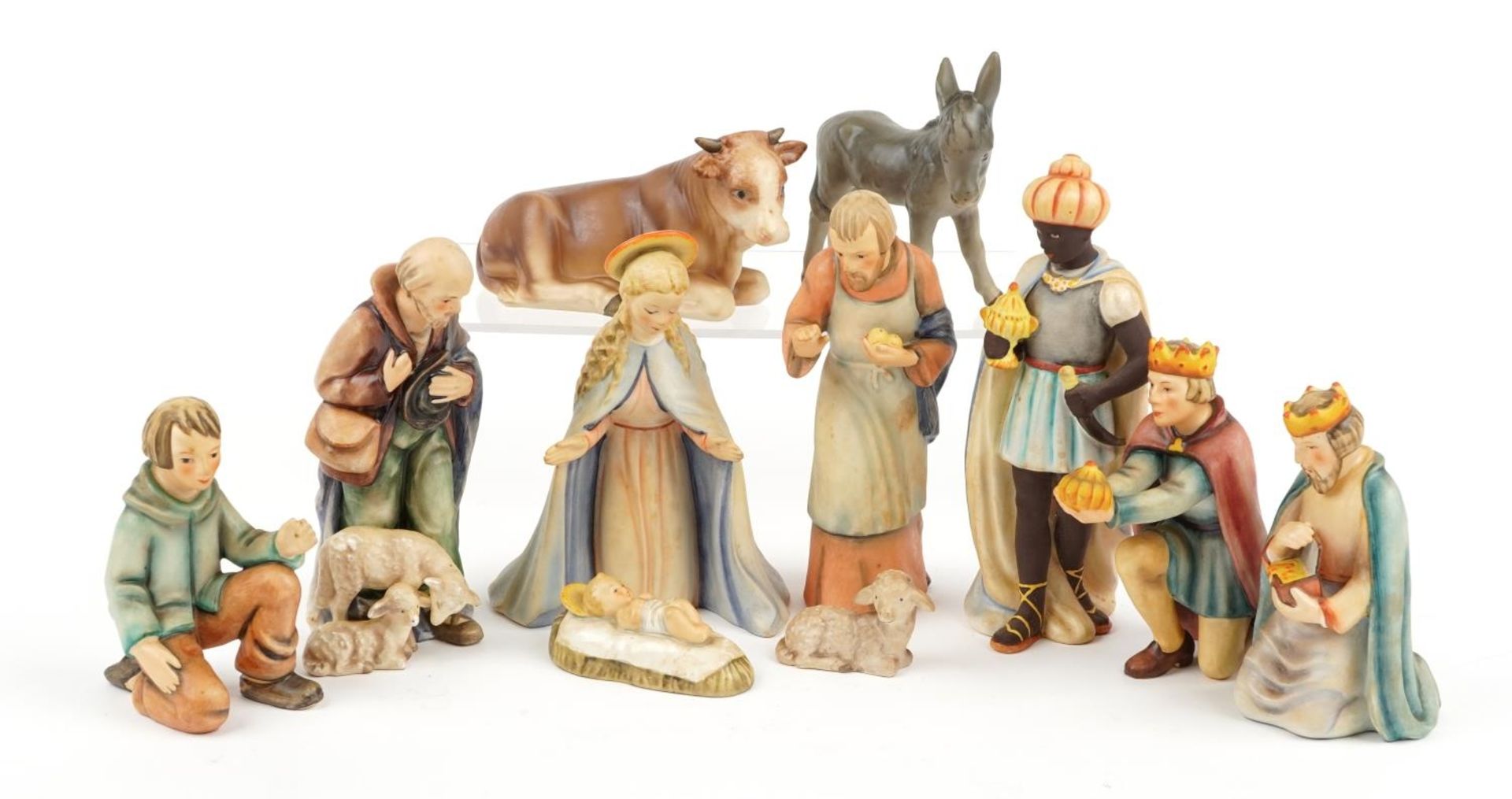 W Goebel, German Hummel porcelain nativity figure set, the largest 20.5cm high : For further