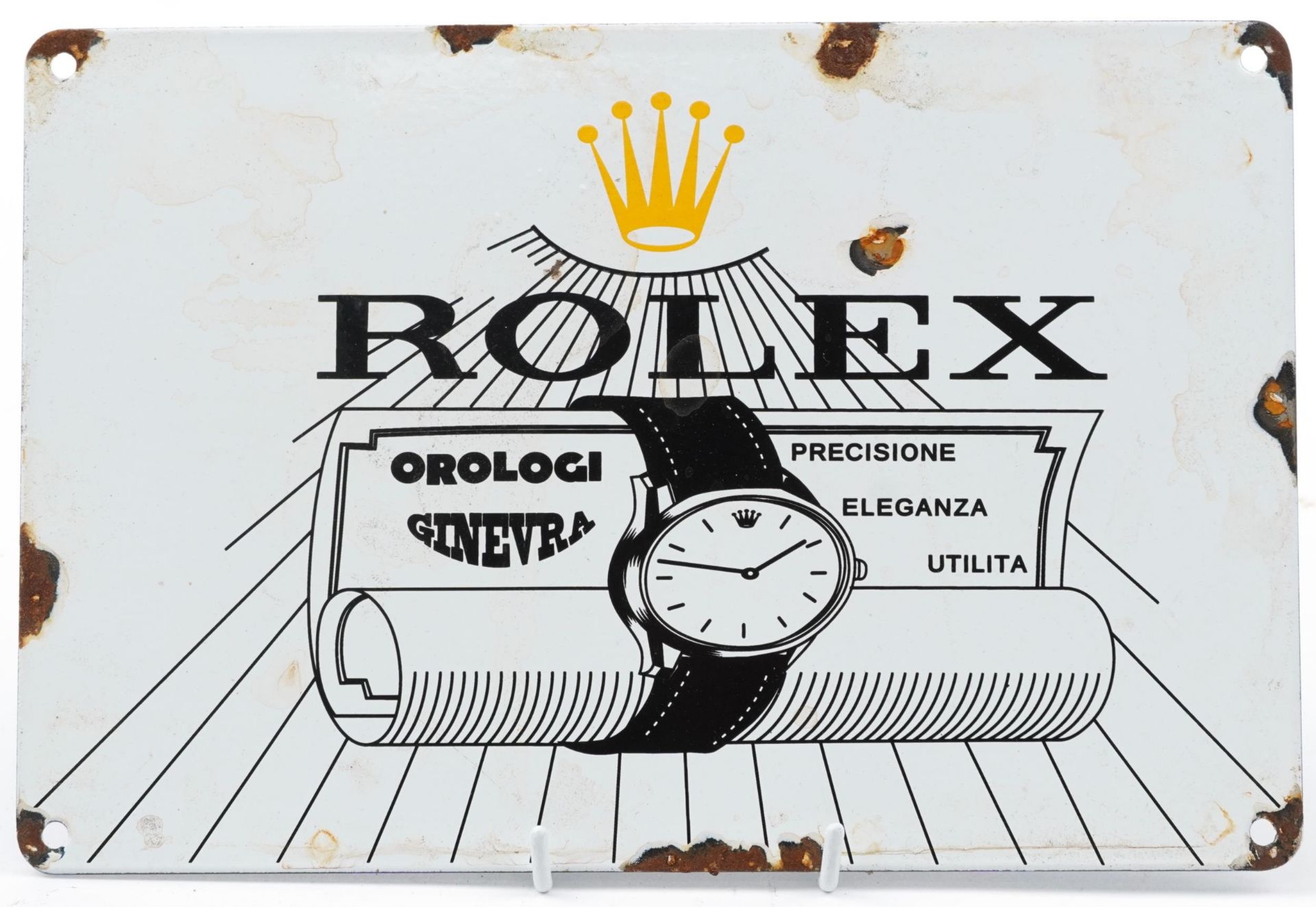 Rolex enamel advertising sign, 30cm x 20cm : For further information on this lot please contact