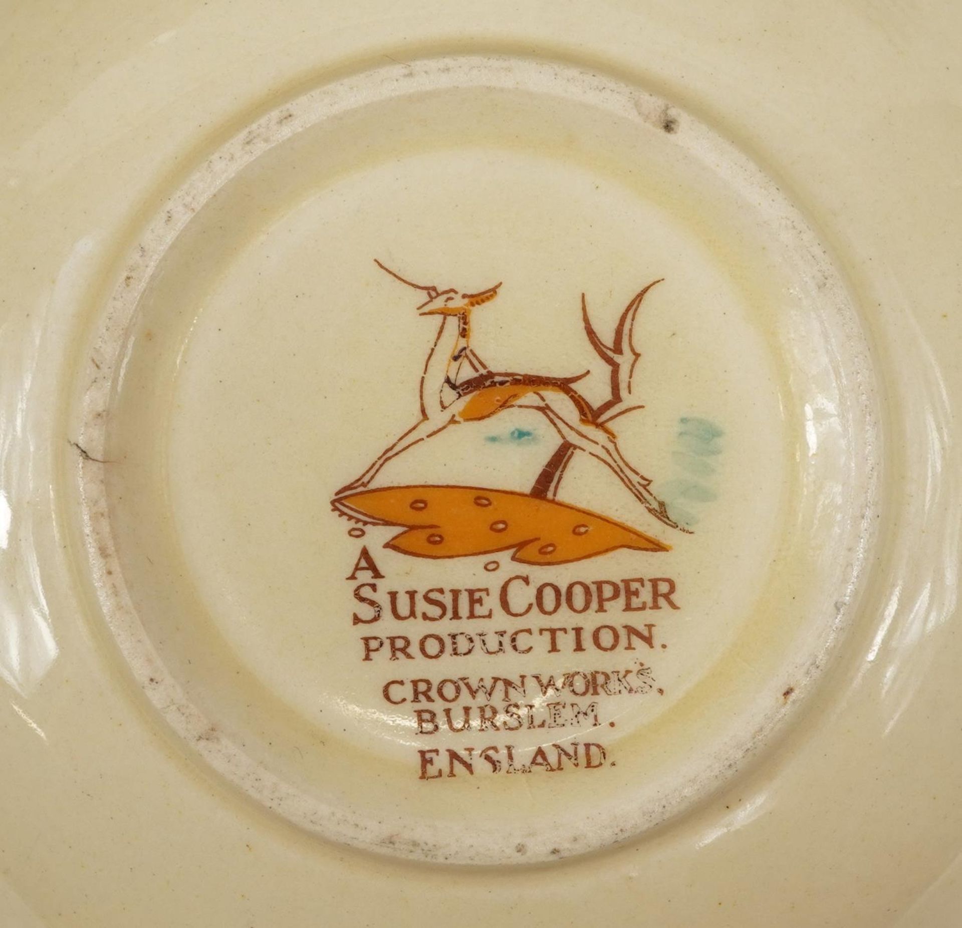 Susie Cooper, Art Deco dinnerware including lidded tureen, plate and graduated meat platters, the - Image 4 of 4