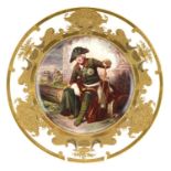Rosenthal, German porcelain cabinet plate hand painted with a portrait of Frederick II after the