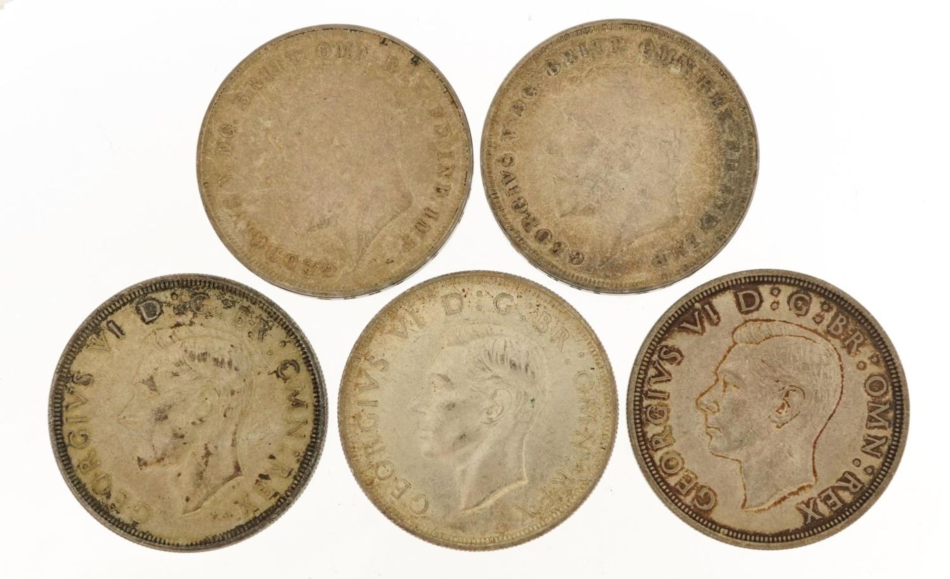Five George V and George VI crowns comprising three 1935 Rocking Horse and 1937 : For further - Image 2 of 2
