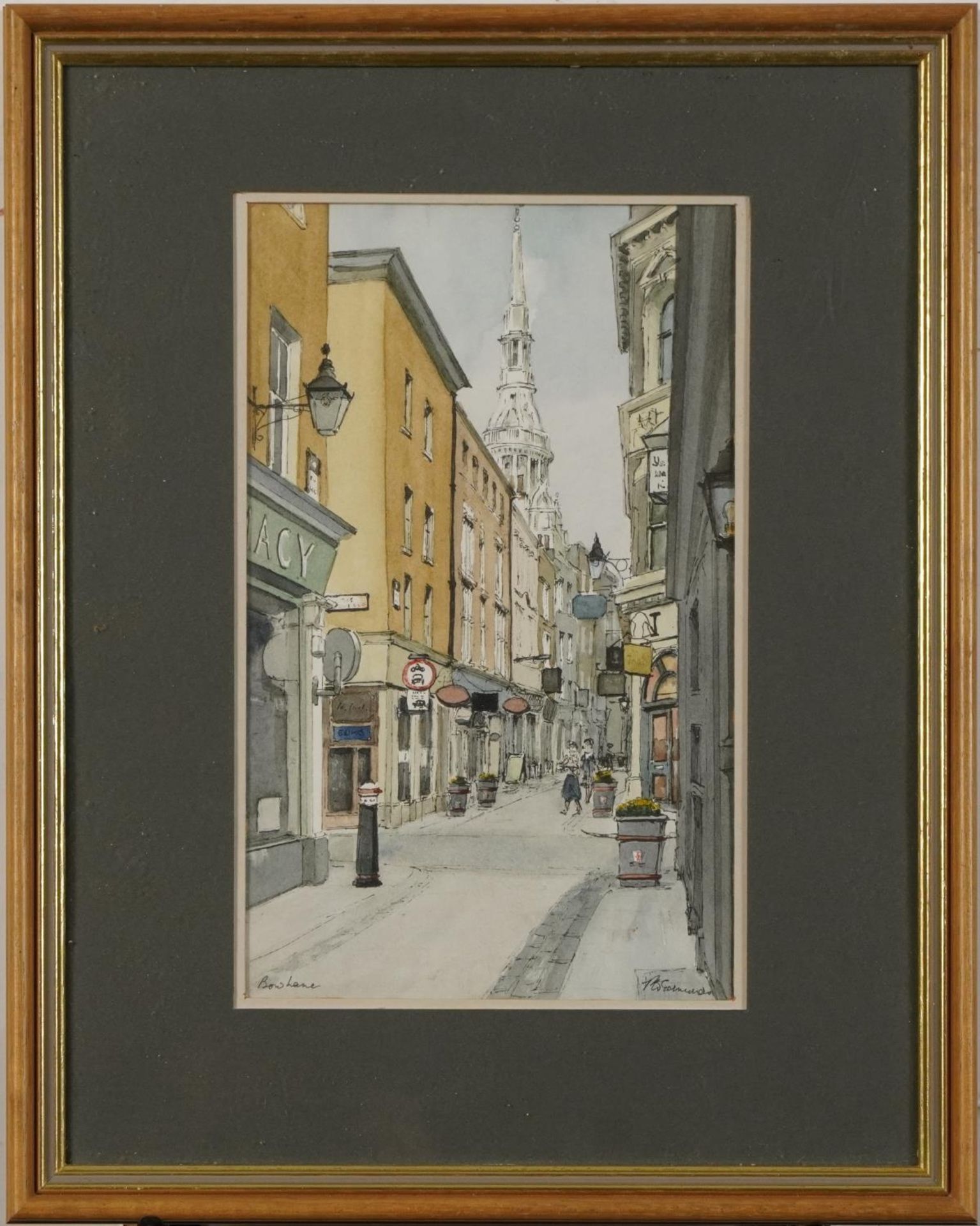 Peter W Edmonds - St Botolph, Bishopsgate and Bow Lane, City, pair of ink and watercolours, each - Image 3 of 13