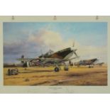 Robert Taylor - Eagle Squadron Scramble, print in colour, signed by the Artist and pilot, mounted,