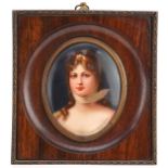 Hutschenreuther, 18th/19th century German oval porcelain plaque hand painted with a portrait of