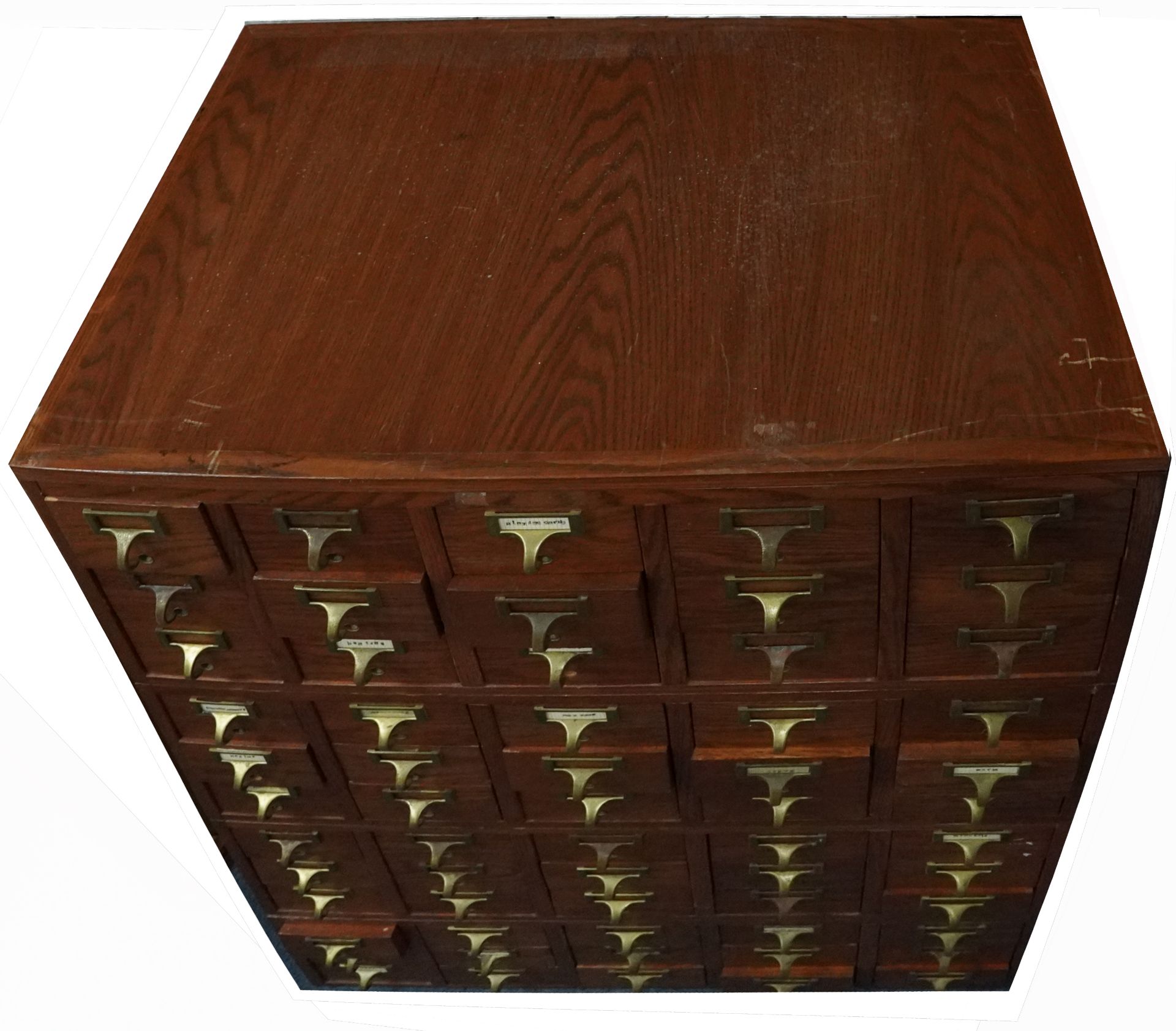 Oak four section haberdashery chest with sixty drawers, 140cm H x 84.5cm W x 44.5cm D - Bild 2 aus 3