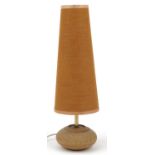 1970s pottery table lamp with shade, 49.5cm high : For further information on this lot please