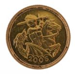 Elizabeth II 2005 George & the Dragon gold half sovereign : For further information on this lot