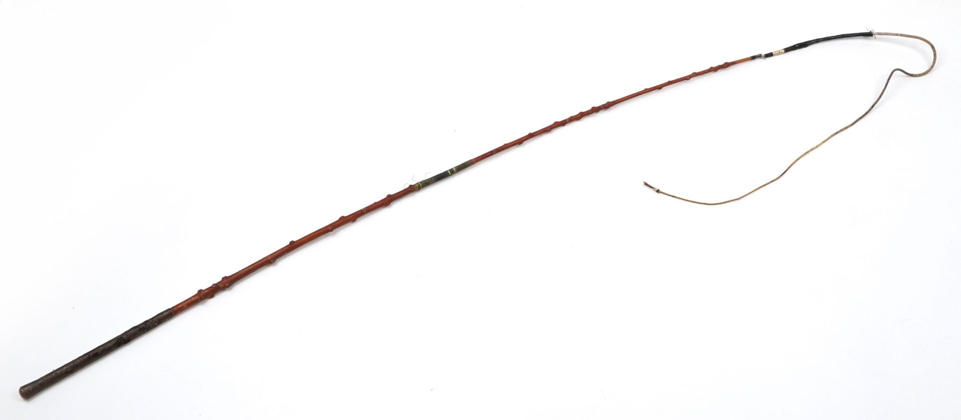 Vintage gnarled wood driving whip, 153cm in length : For further information on this lot please - Image 5 of 5