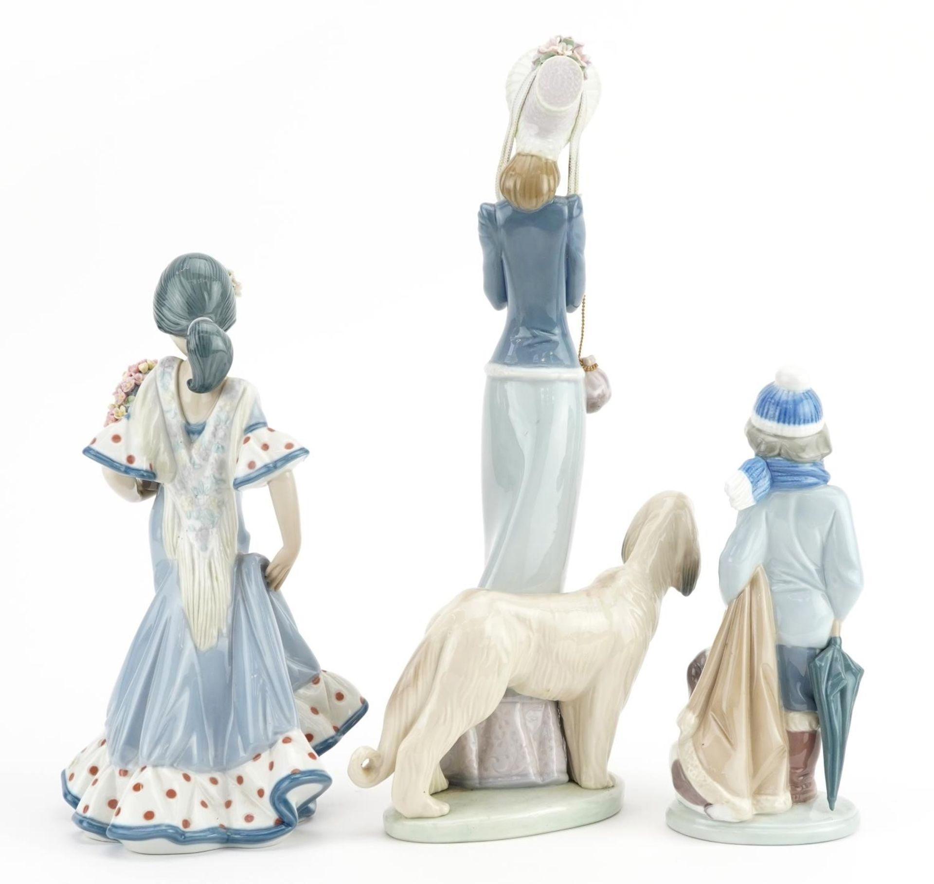 Three Lladro figures including a figurine of a female with Afghan Hound numbered 1537, the largest - Bild 2 aus 4