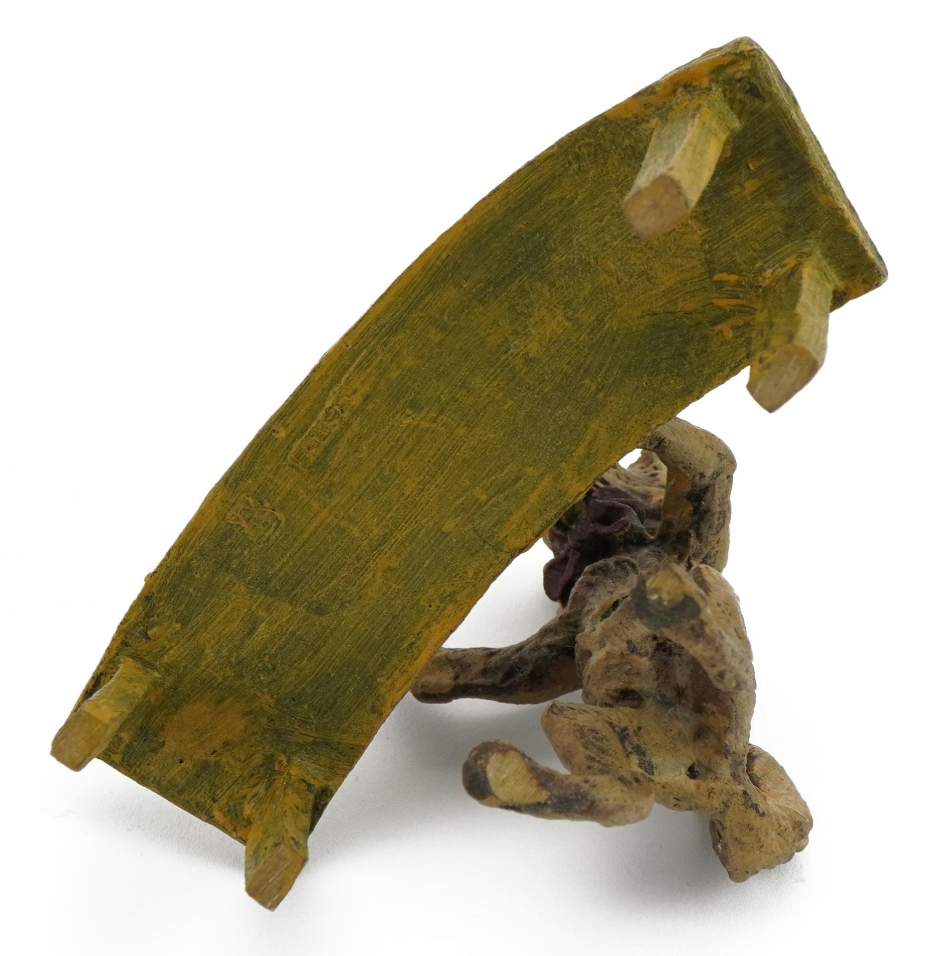 Novelty cold painted bronze fox in the manner of Franz Xaver Bergmann, 10.5cm wide : For further - Image 3 of 3