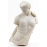 Large classical white marble carving of the Psyche of Capua, 44cm high : For further information