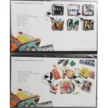 Collection of British stamps and Royal Mail First Day covers arranged in six albums : For further