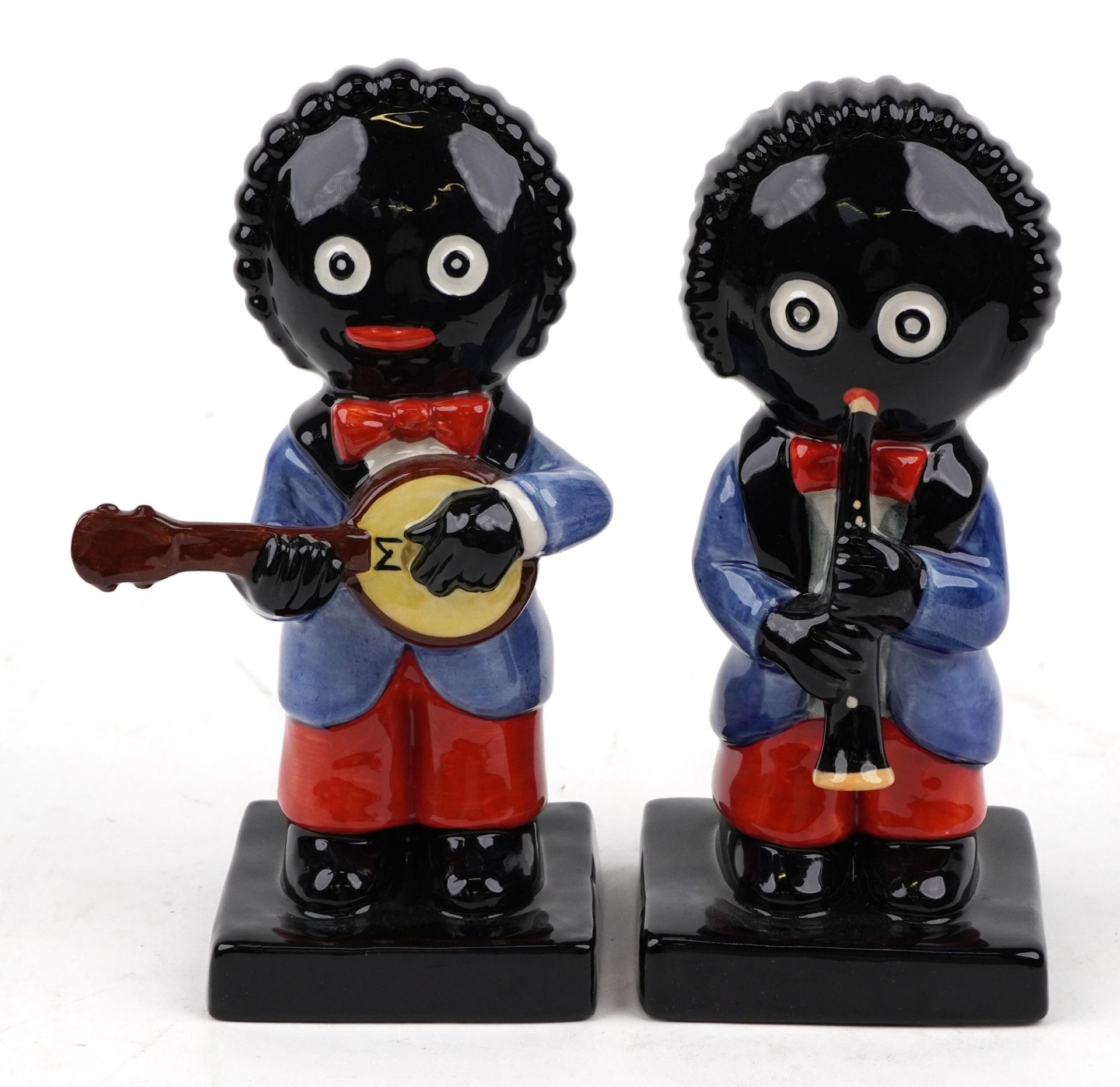 Two Carltonware Golly Band musicians comprising Banjo Player limited edition 139/250 and Clarinet