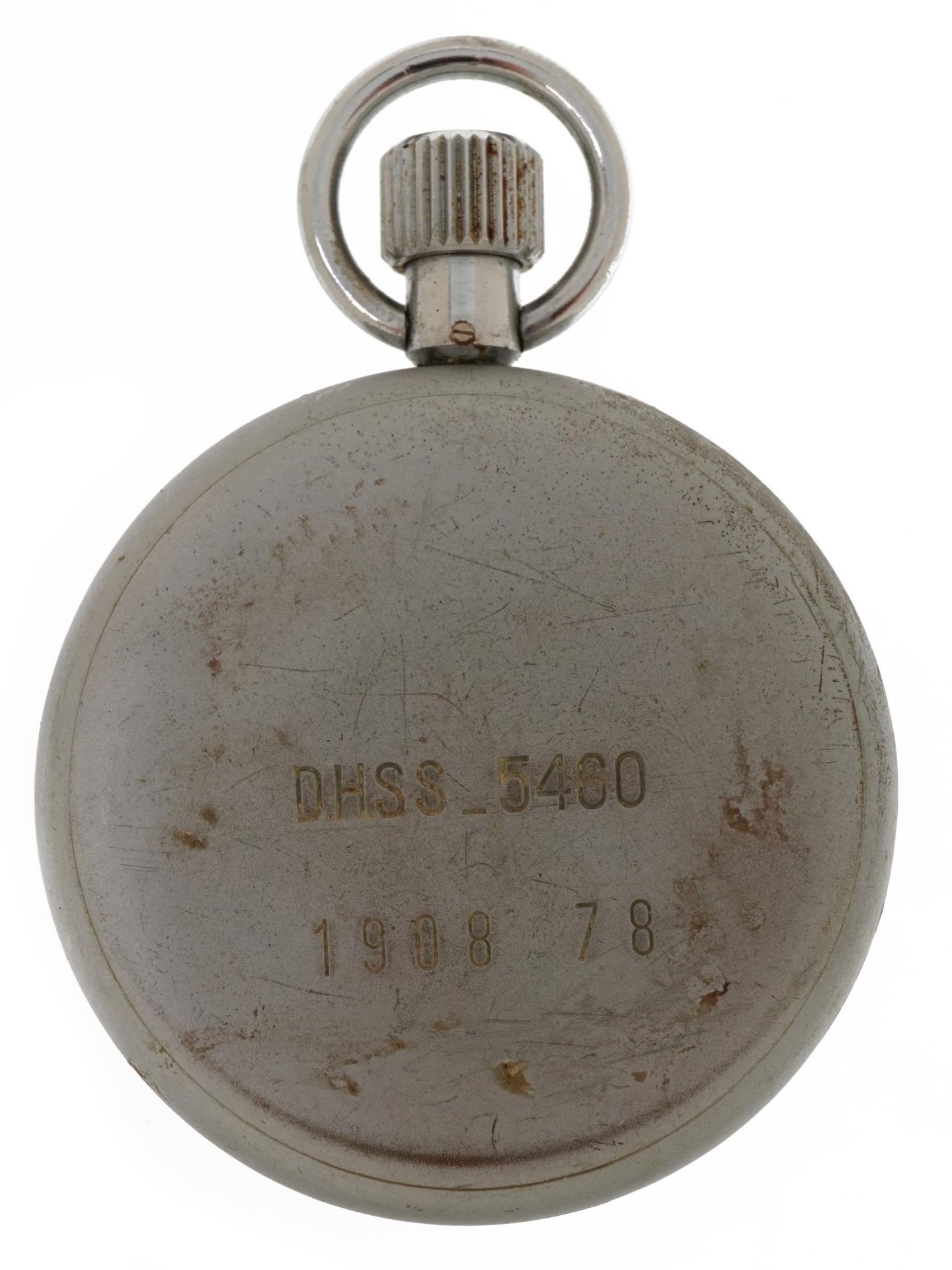 CWC, military interest open face stop watch, the case engraved D H S S _5460 1908 78, 50.5mm in - Image 2 of 3