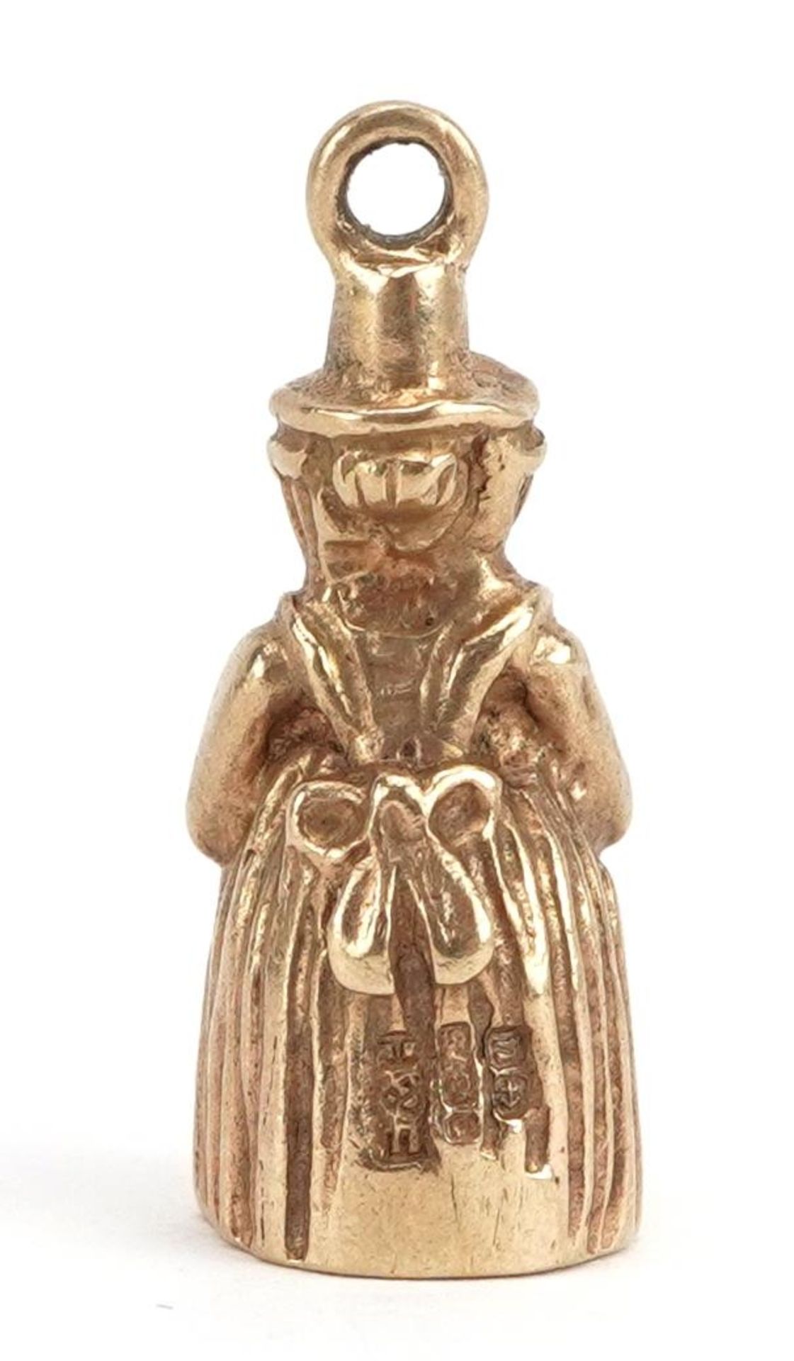 9ct gold Welsh figure charm, 1.9cm high, 2.5g : For further information on this lot please contact - Bild 2 aus 3