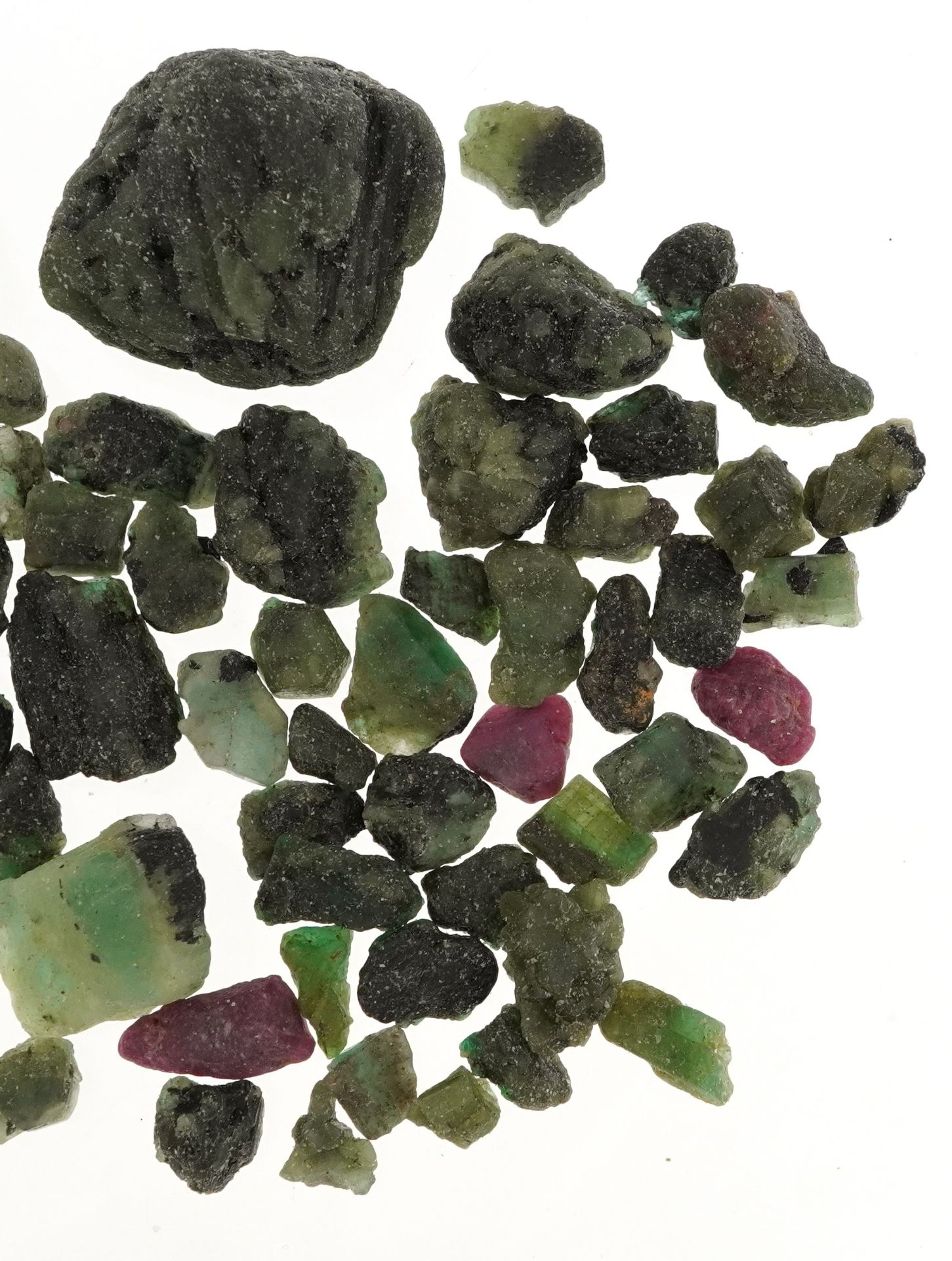 Collection of rough emerald stones, approximately 512.85 carat in total : For further information on - Bild 3 aus 3