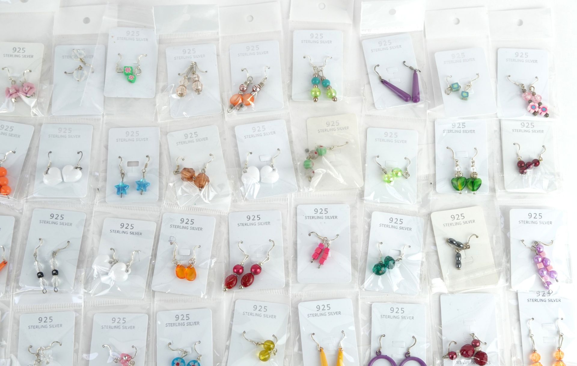 Fifty pairs of silver drop earrings including star and floral design examples, total approximately - Bild 3 aus 5